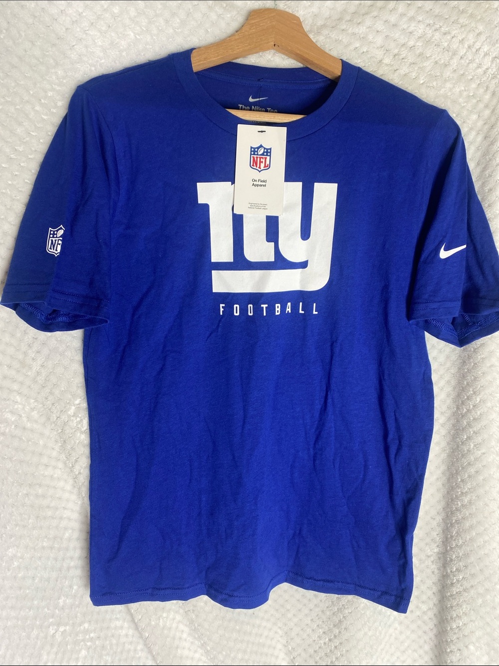 Nike Boys Blue New York Giants 'NY' Football Logo Tee